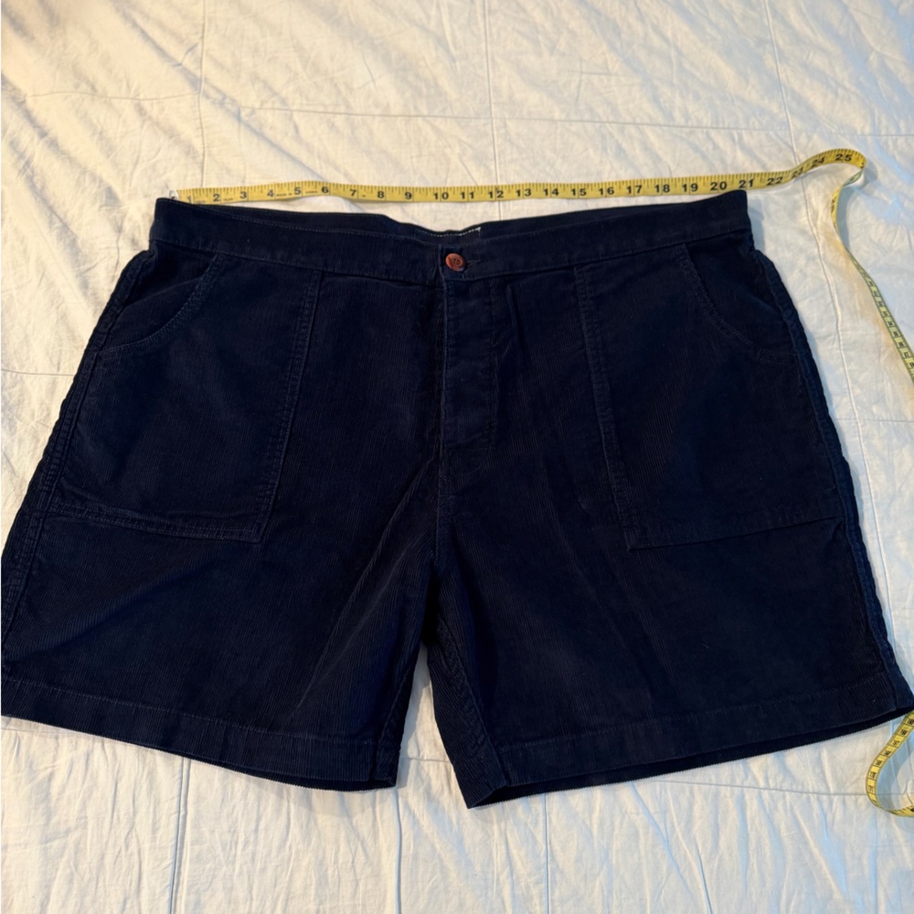 Birdwell Navy Corduroy Flat Front Men's Shorts W41